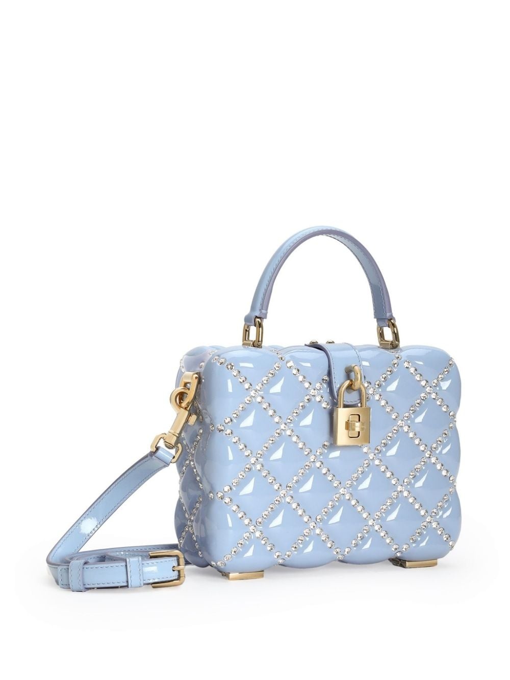 crystal-embellished padlock mini bag - 4