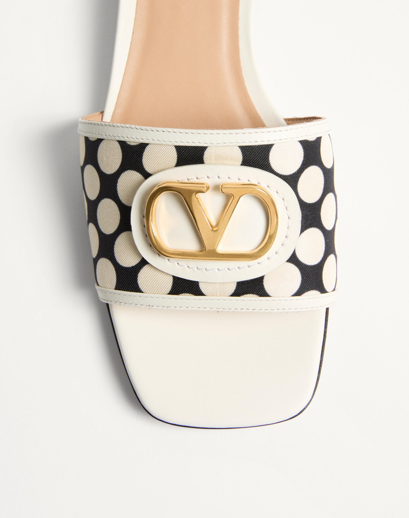 Valentino VLOGO SIGNATURE SLIDE SANDAL IN PLUS DE POIS FABRIC 20MM outlook
