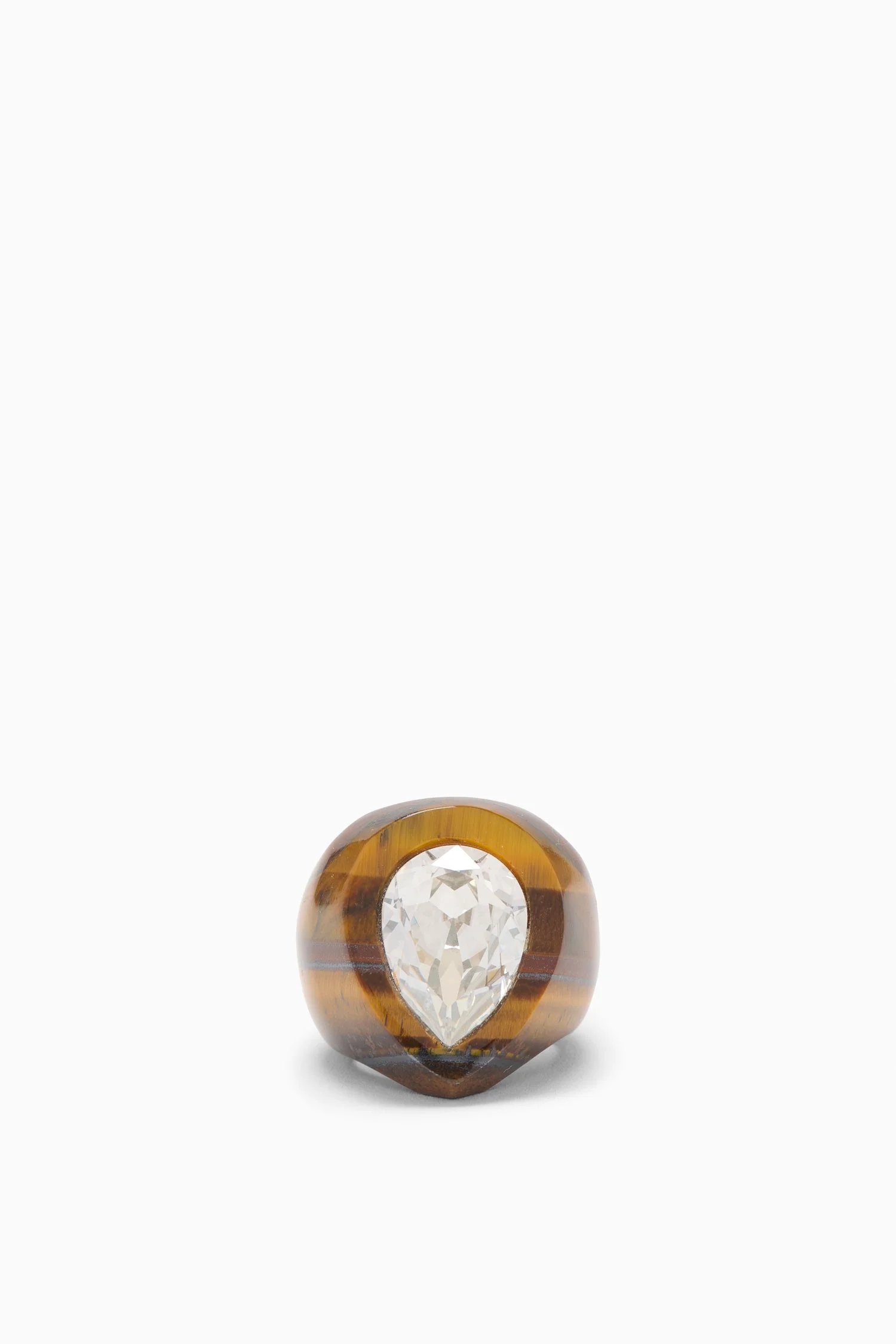 Crystal Pear Signet Ring - 1