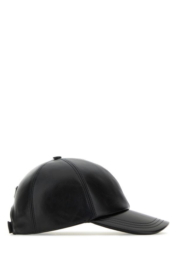 Prada Man Black Nappa Leather Baseball Cap - 2