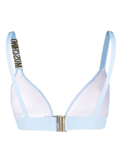 Moschino logo-plaque triangle bikini top outlook