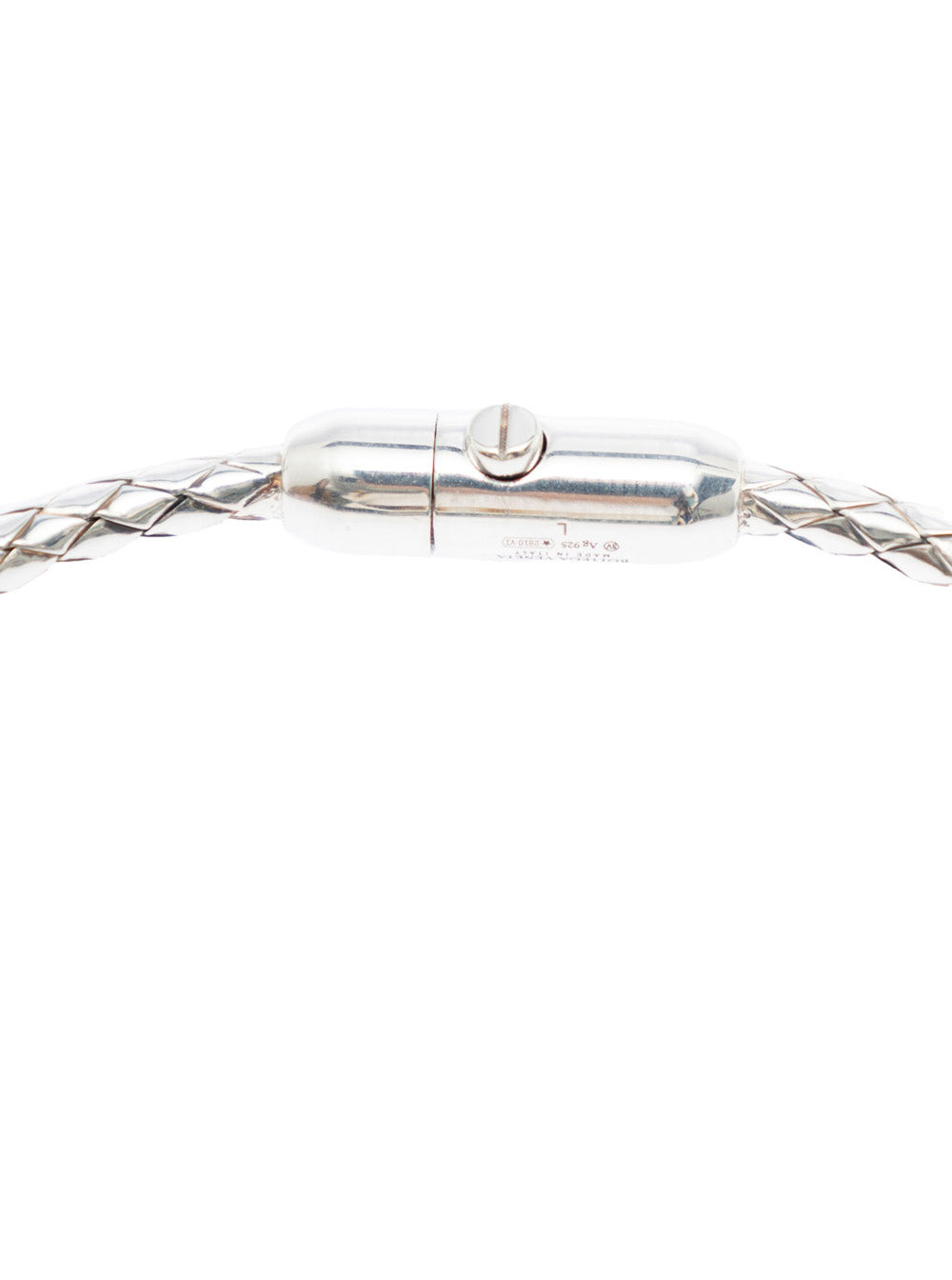 Bottega Veneta Men 'Intreccio' Metallic Bracelet With Rear Push Closure And Intrecciato Design In Si - 3