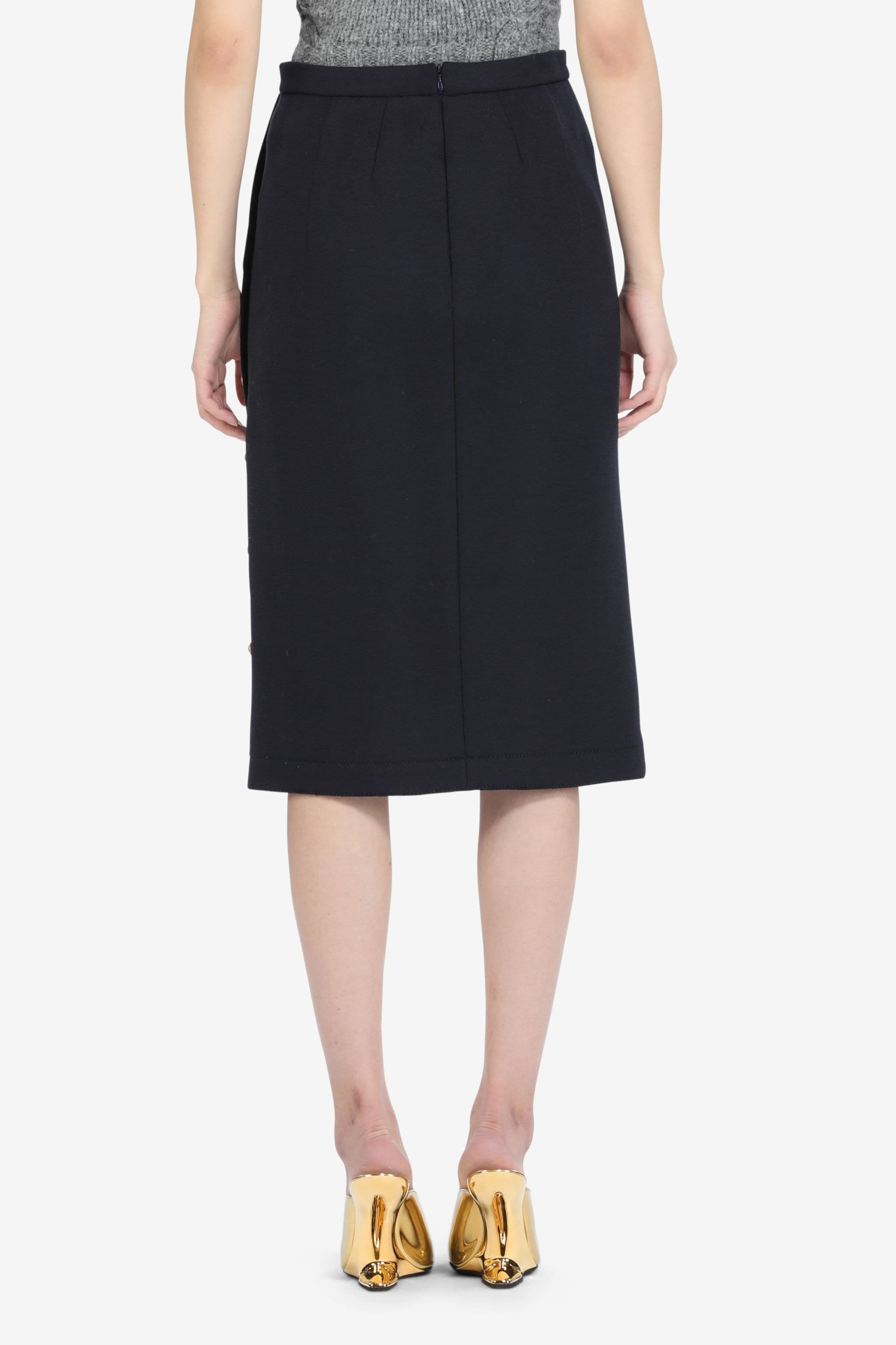 BUTTON-EMBELLISHED TAILORED SKIRT - 2