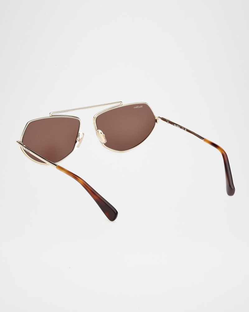 Max Mara Joey 60mm Metal Square Sunglasses outlook