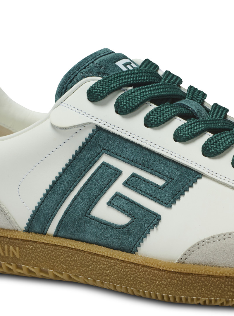 Balmain Swan suede and smooth leather trainers 7
