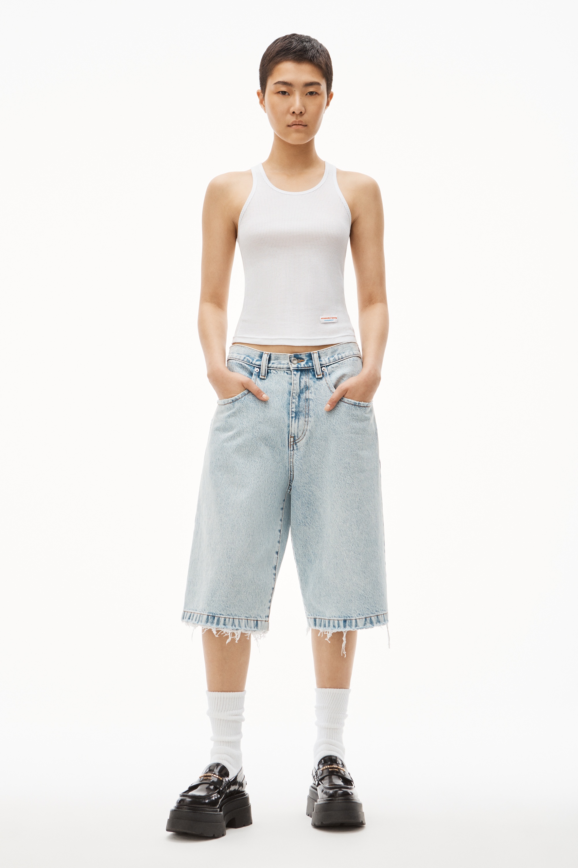 Racerback Tank in Ribbed Cotton Jersey - 5
