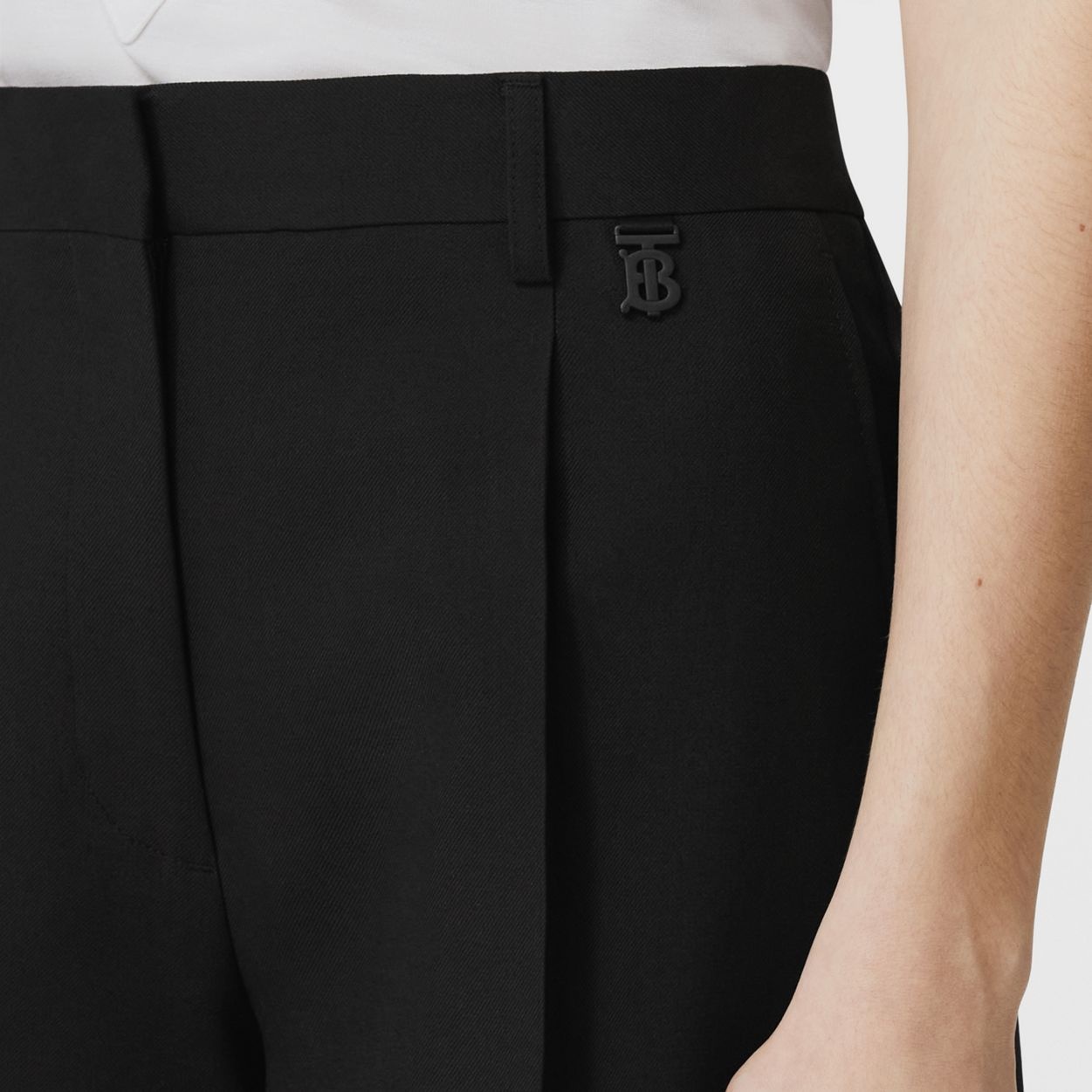 Monogram Motif Wool Tailored Shorts - 3