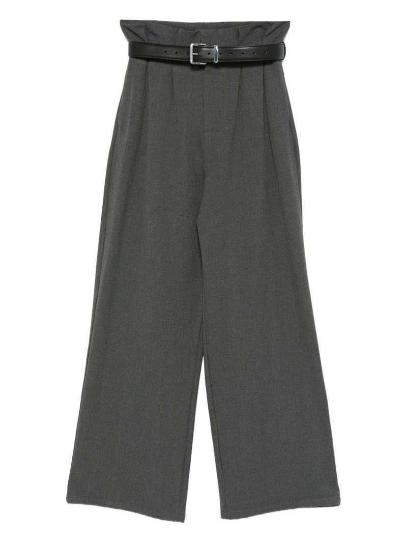 belted-waist trousers 1
