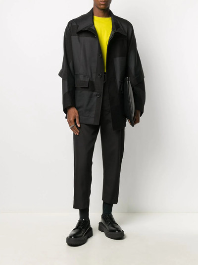 ISSEY MIYAKE grid-print jacket outlook