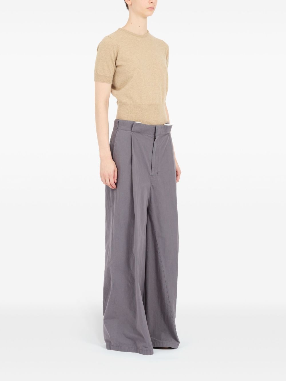 four-stitch palazzo trousers - 3