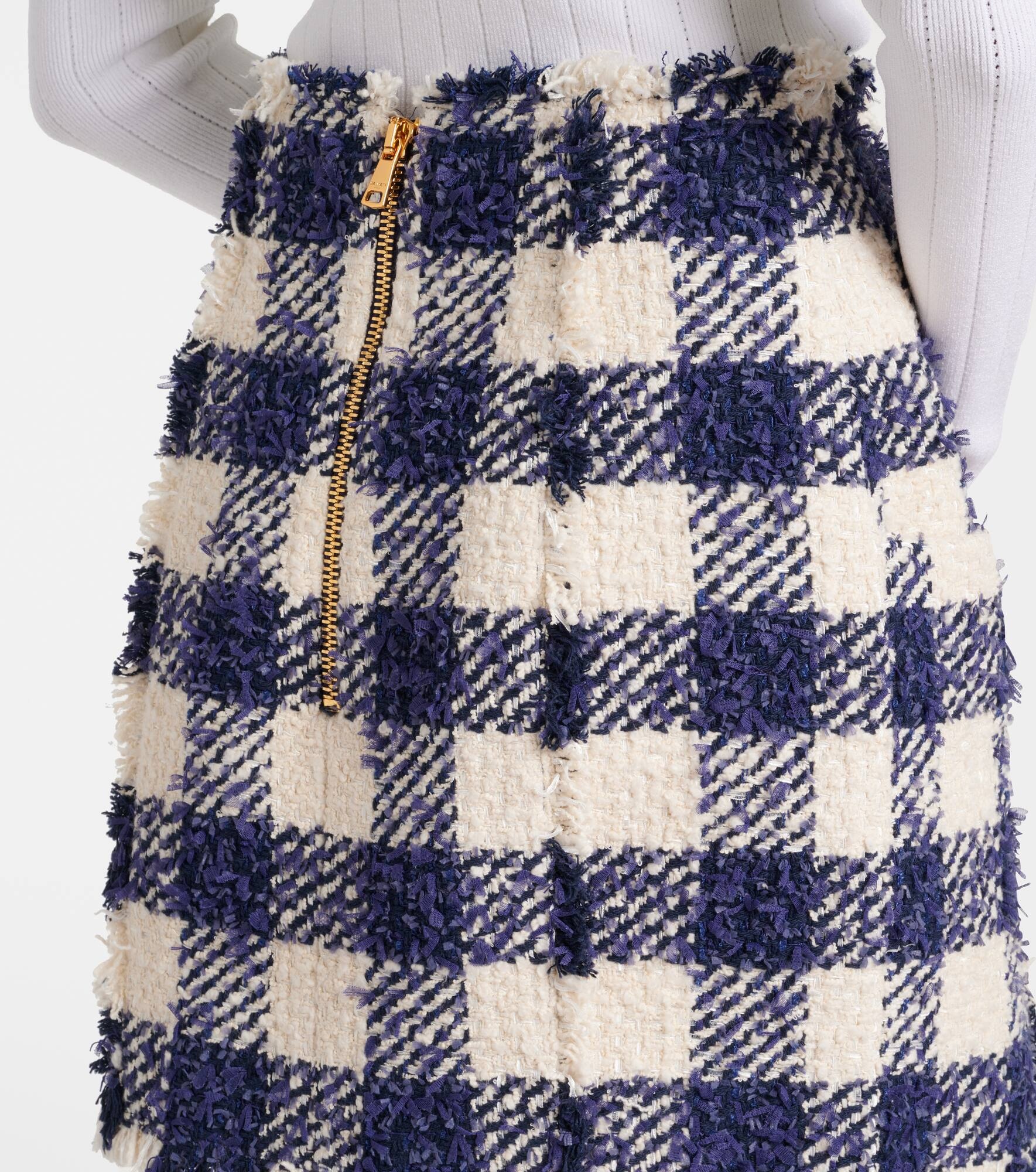 Checked high-rise tweed miniskirt - 5