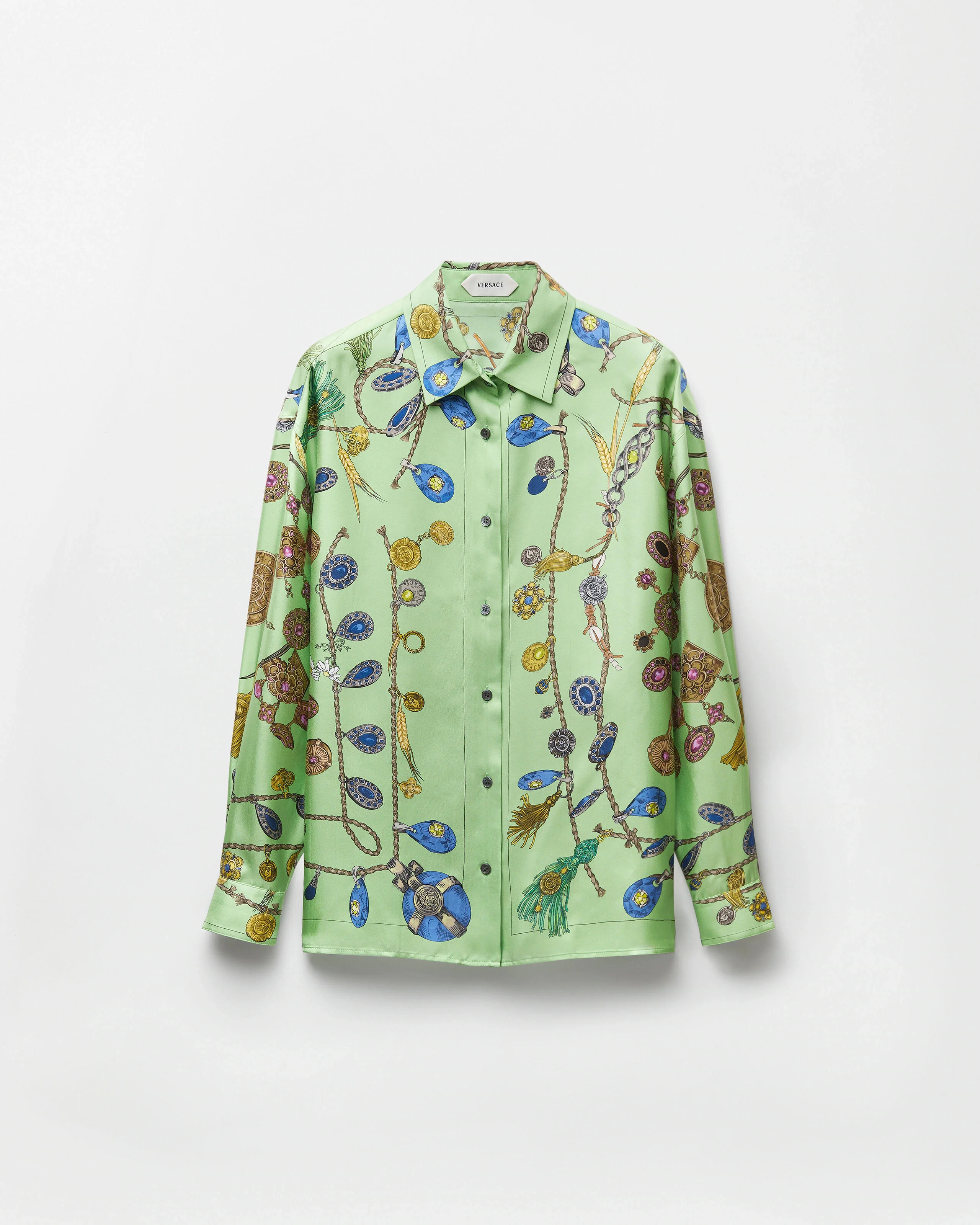 Printed Silk Twill Shirt - 1