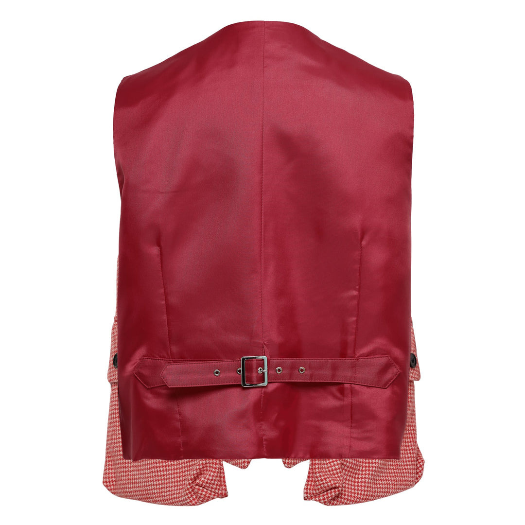 Hounds Tooth Pattern Wool Vest - 2