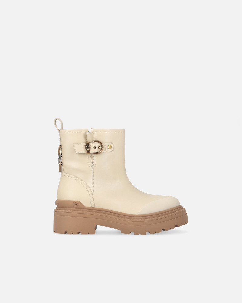LEATHER BOOTIES WITH LOVE BIRDS LOGO 1
