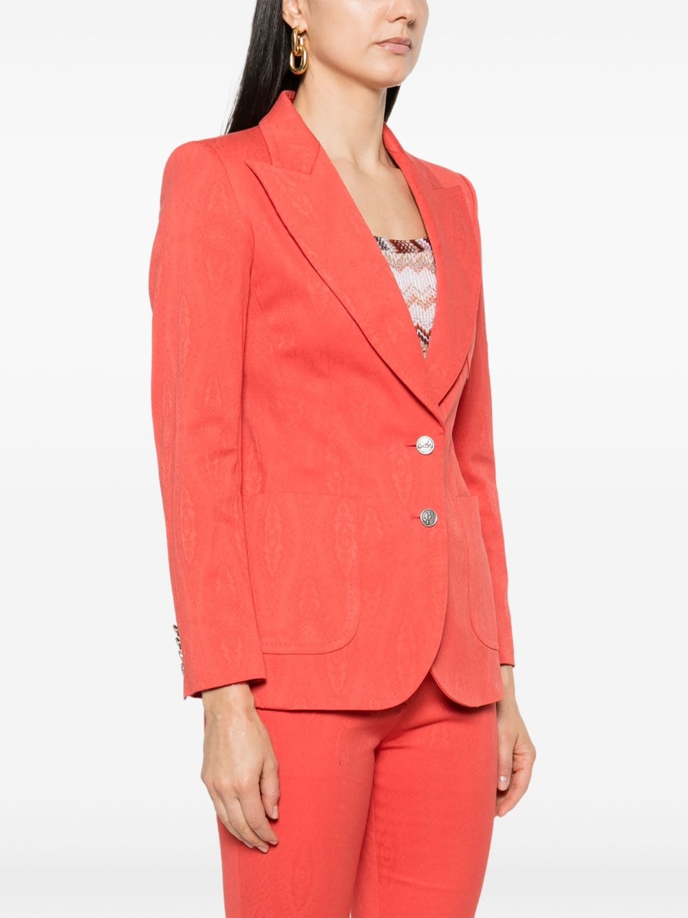 paisley-jacquard blazer - 3