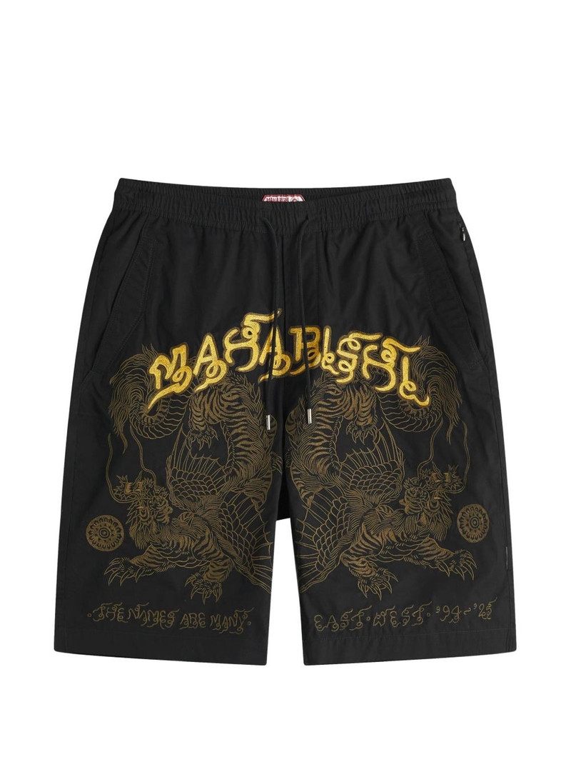 tiger dragon print shorts 1