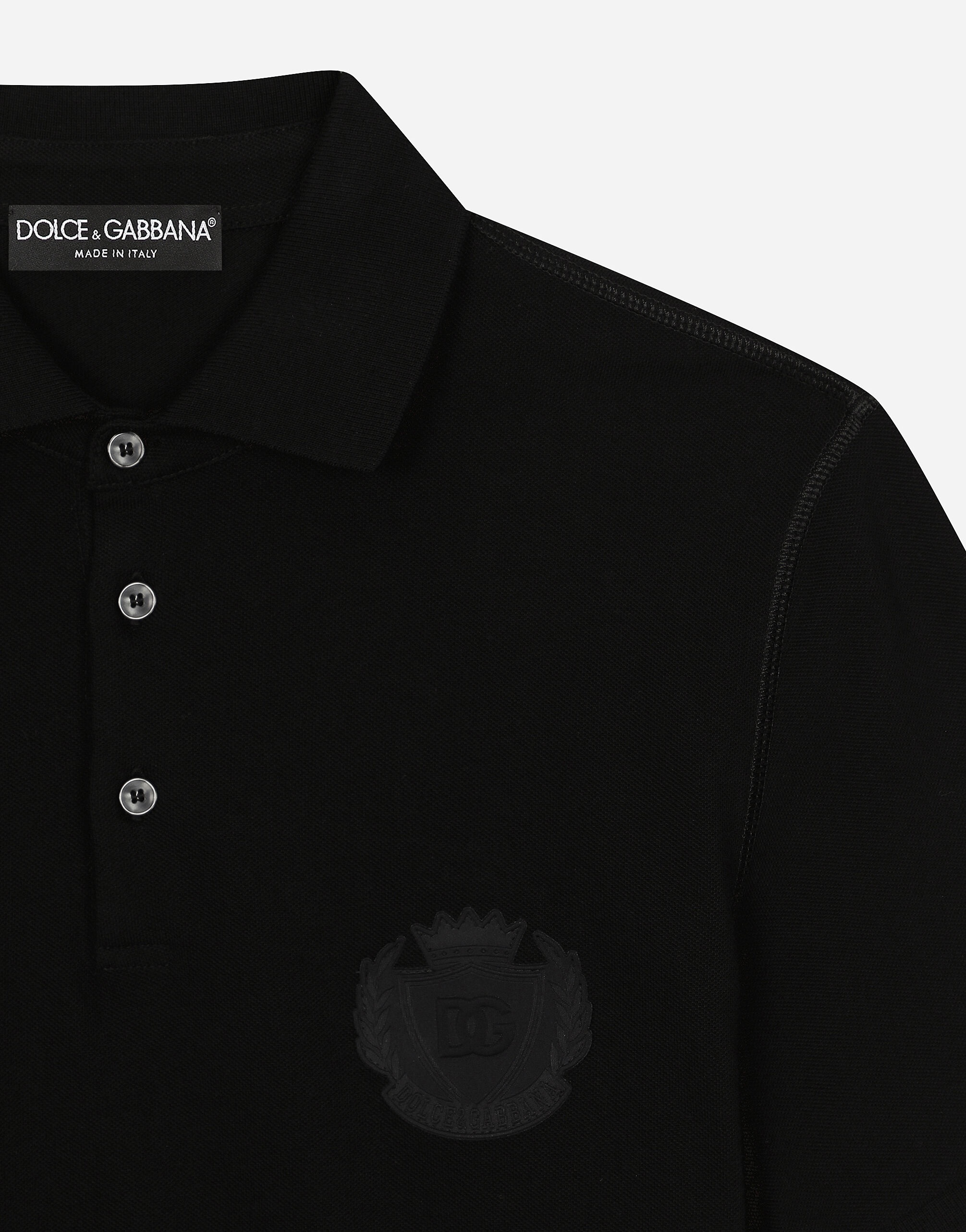Cotton polo-shirt with DG logo embroidery - 5