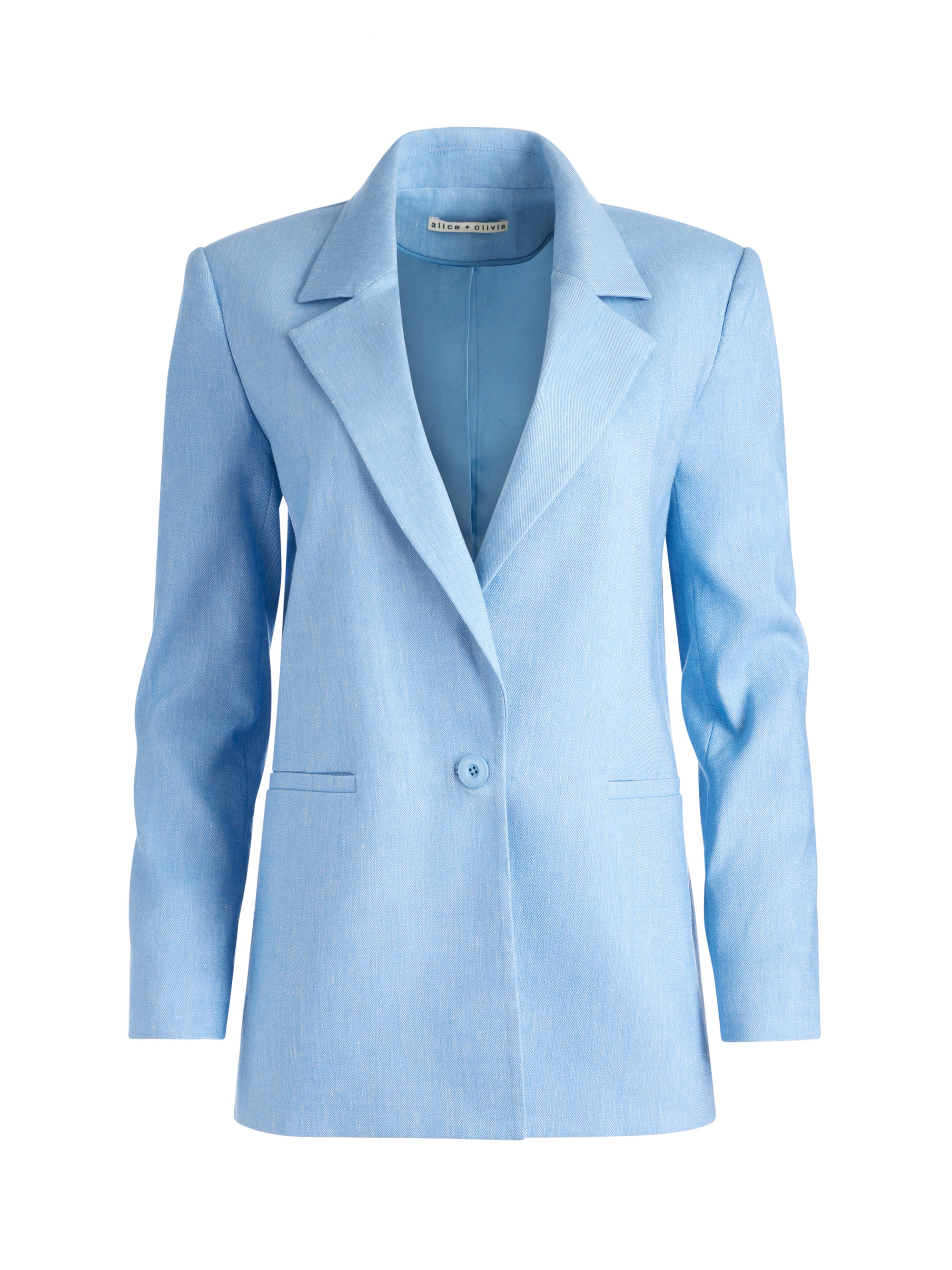 DENNY LINEN NOTCH COLLAR BOYFRIEND BLAZER - 1