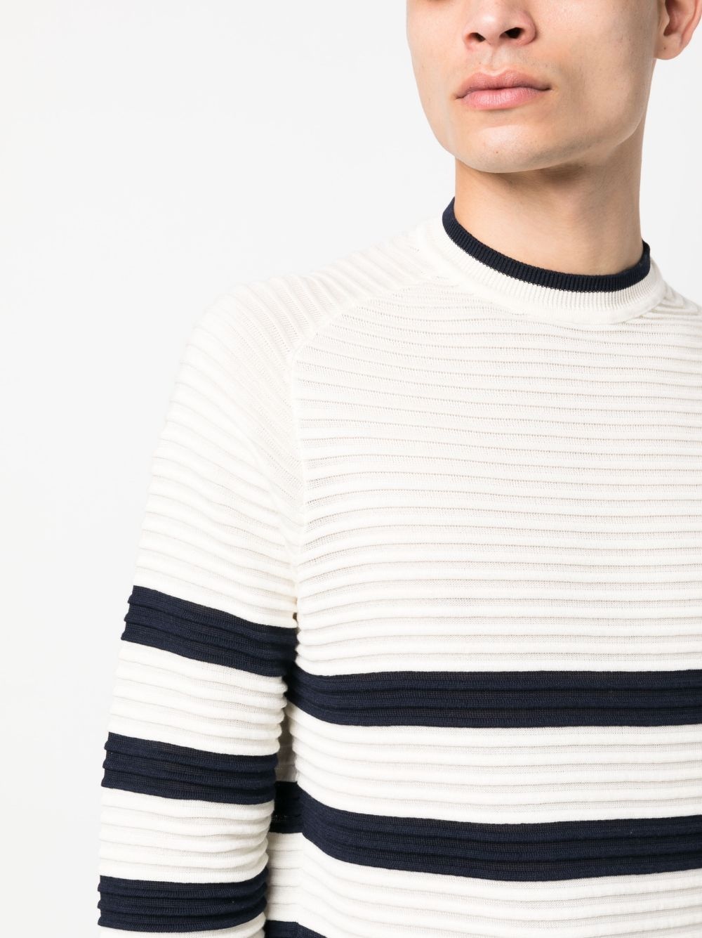 striped ribbed-knit sweatshirt - 5