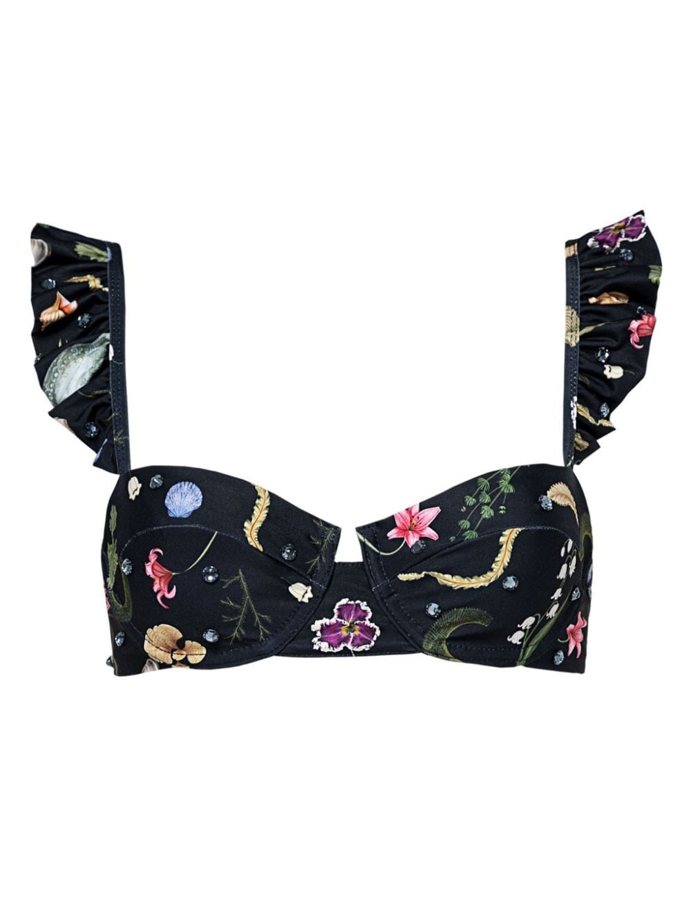 Kiwi Tesoro floral-print bikini top - 1