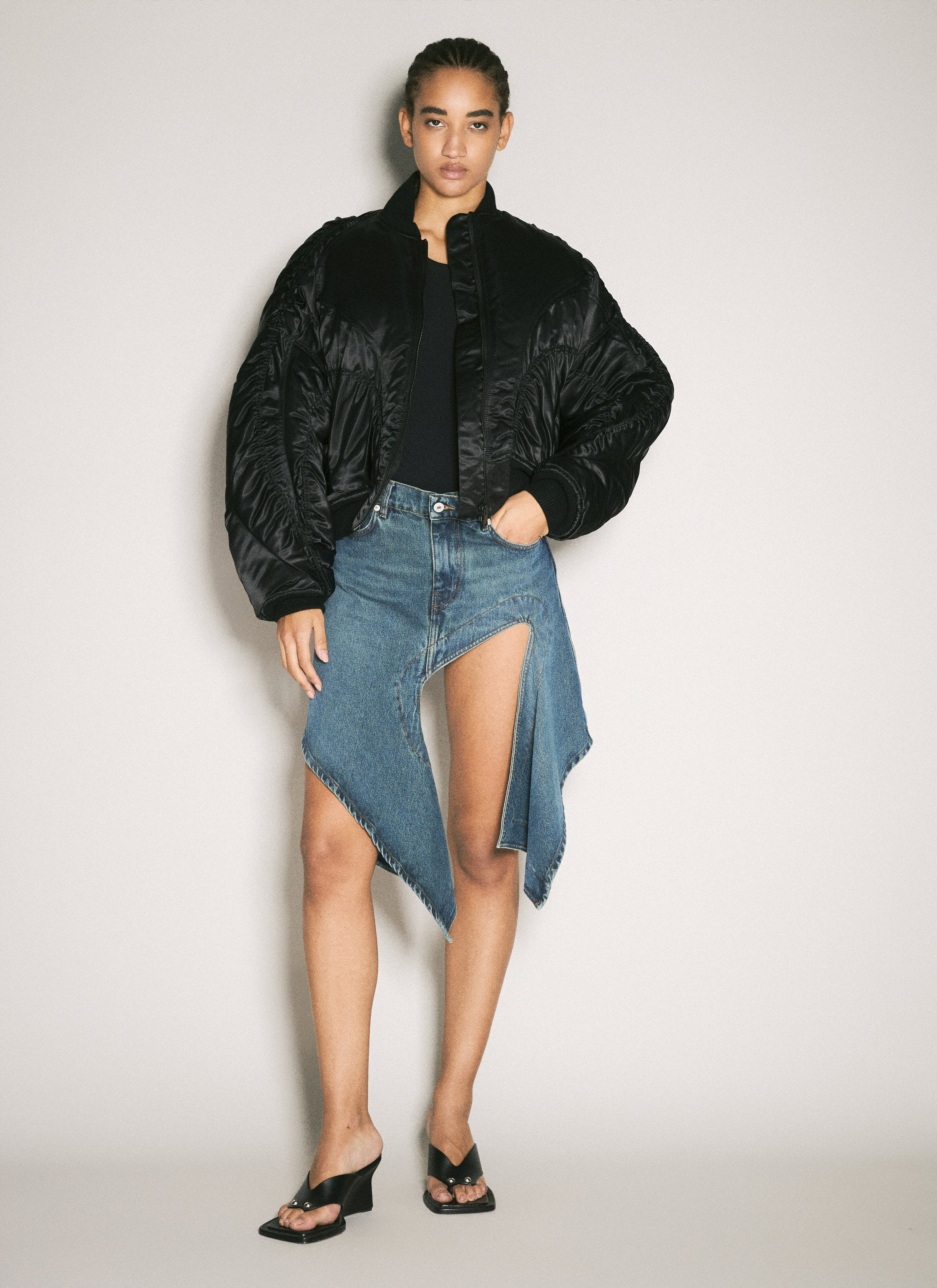 Mugler Women Satin Bomber Jacket - 2