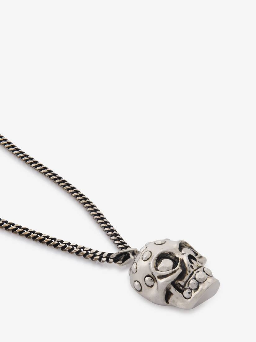 Men's The Knuckle Skull Necklace in Antique Silver - 3