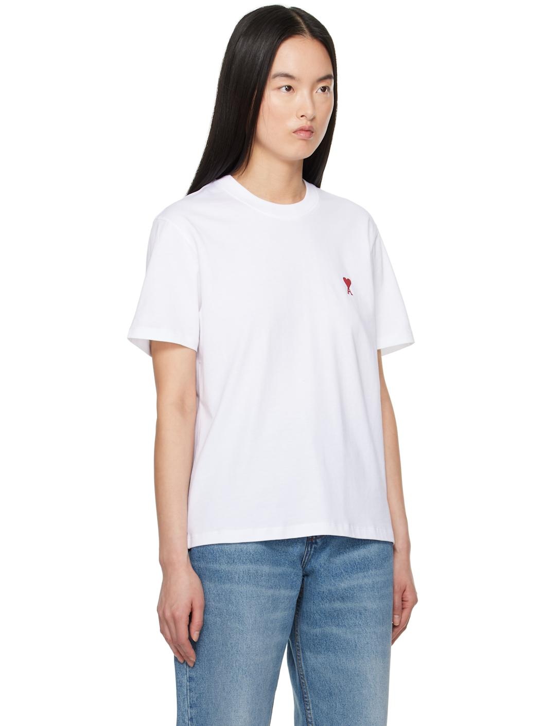 White Cotton Ami de Coeur T-shirt - 2