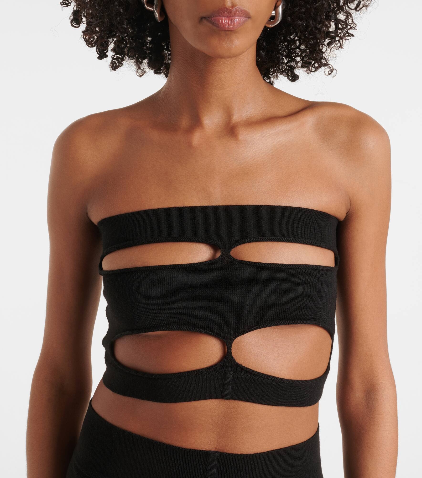 Cutout strapless wool top - 4