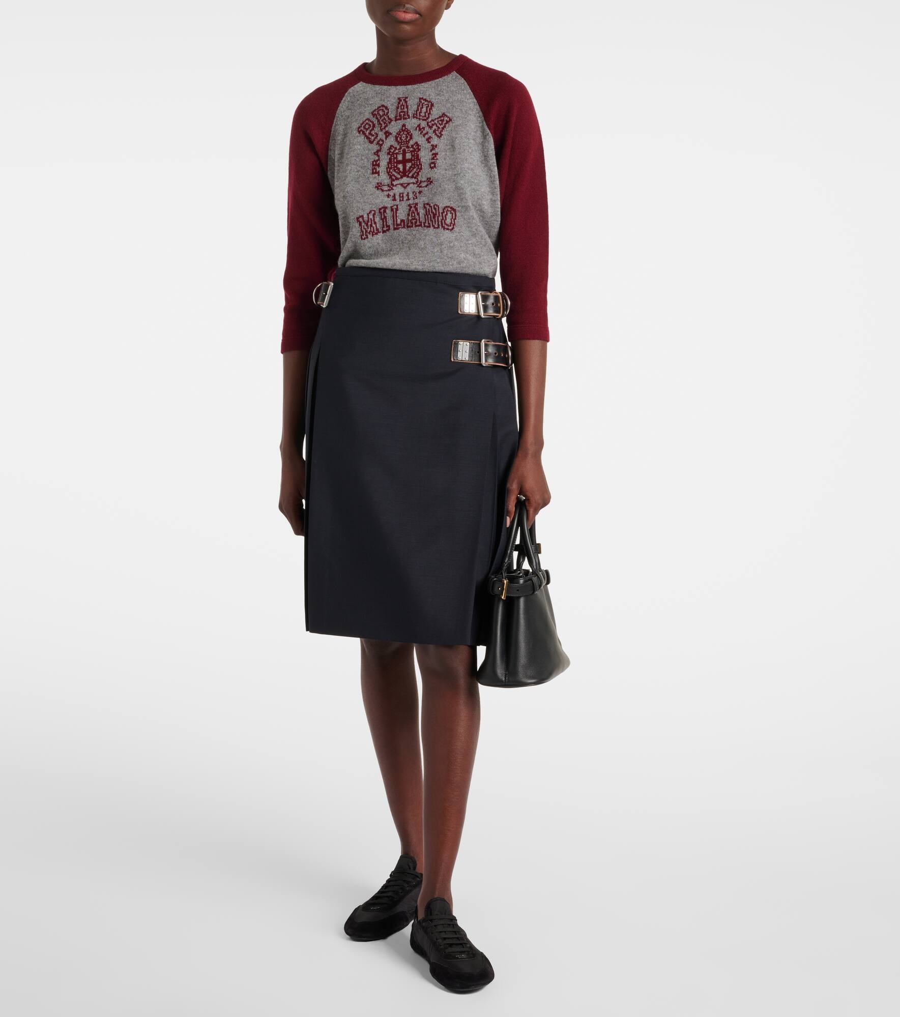 Belted mohair and wool midi skirt - 2