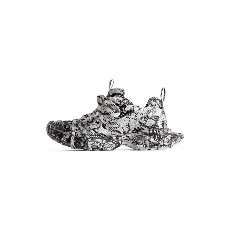 BALENCIAGA Women's 3xl Extreme Graffiti Sneaker  in White/black outlook
