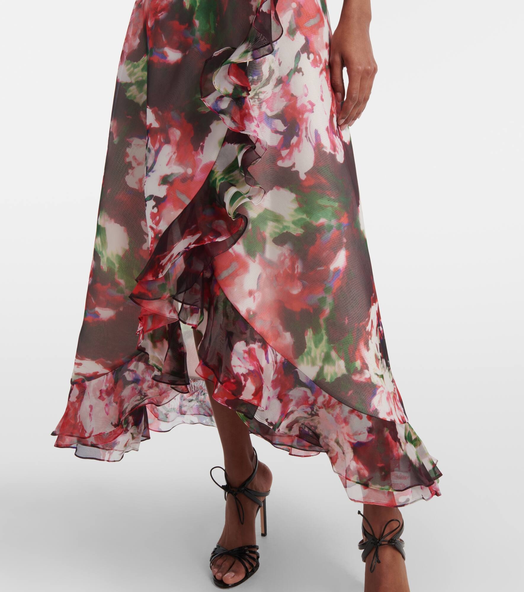 Aria ruffled silk organza maxi dress - 6