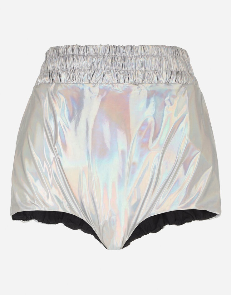 High-waisted panties in holographic technical nylon - 3