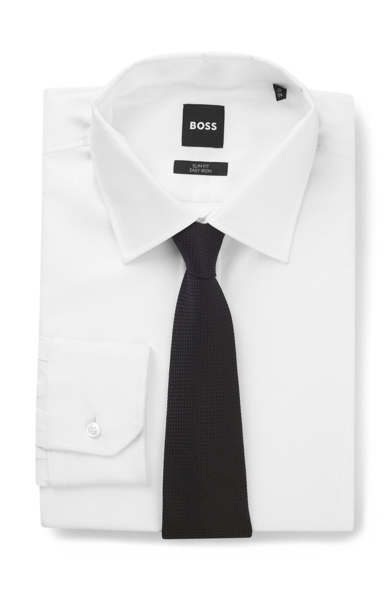 BOSS STRUCTURED TIE IN COTTON AND SILK outlook