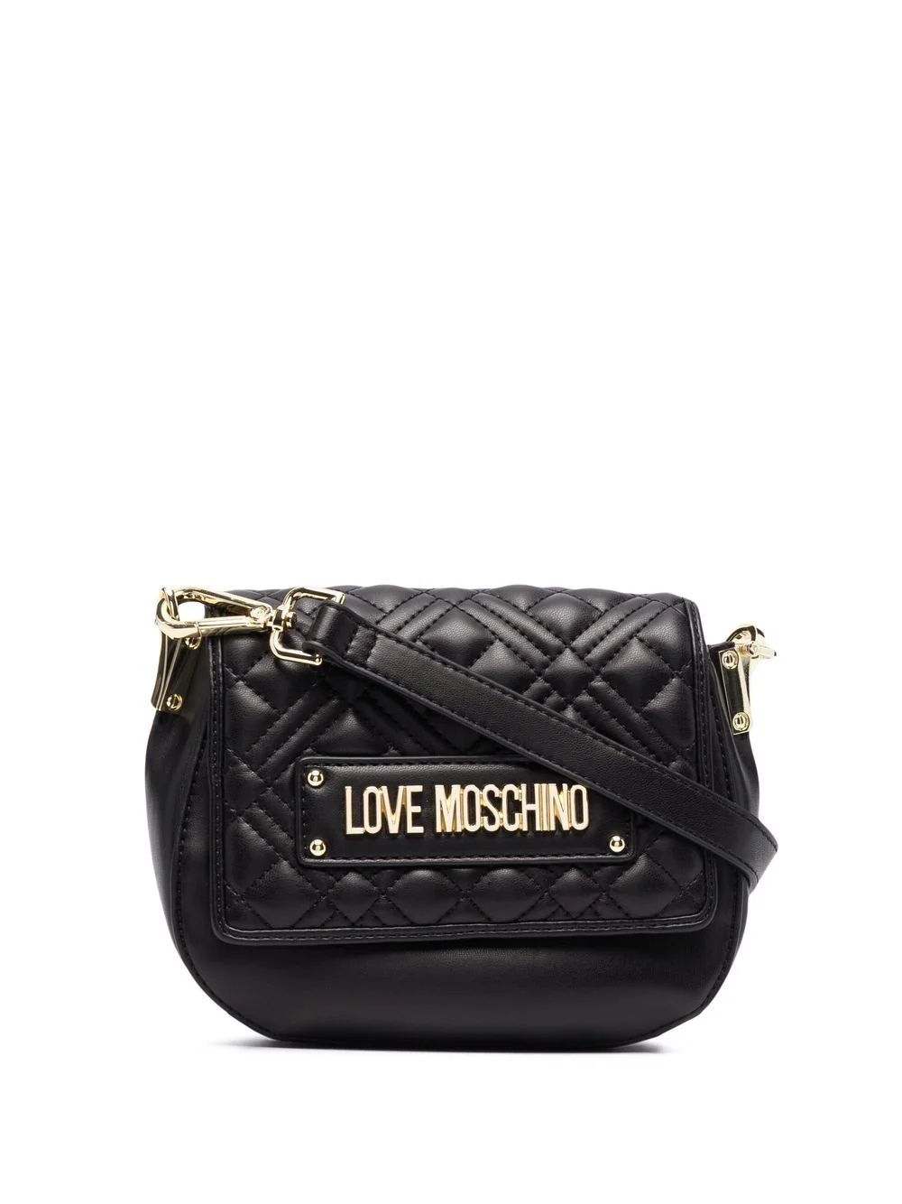 logo-plaque quilted crossbody bag - 1