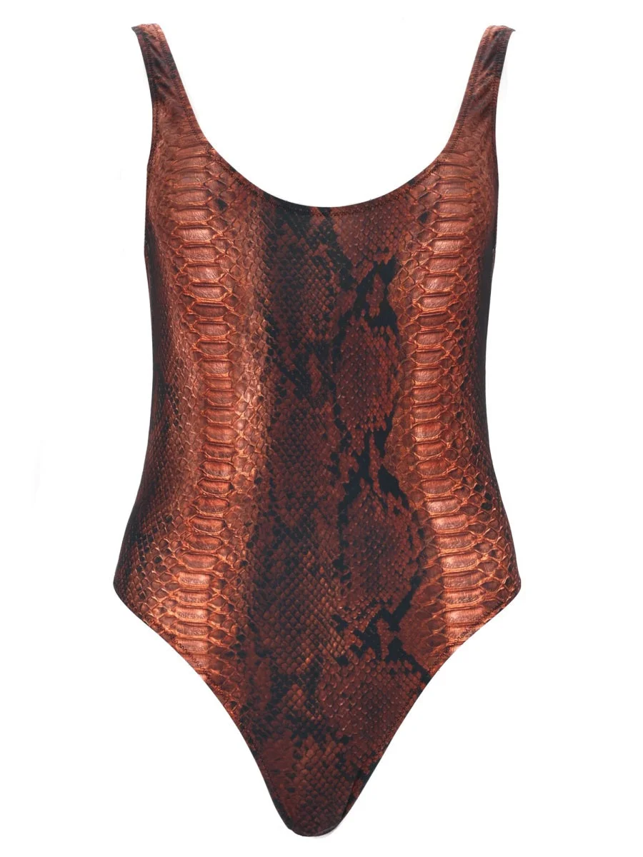 Jean Paul Gaultier Women Python Print One Piece Swimsuit - 1