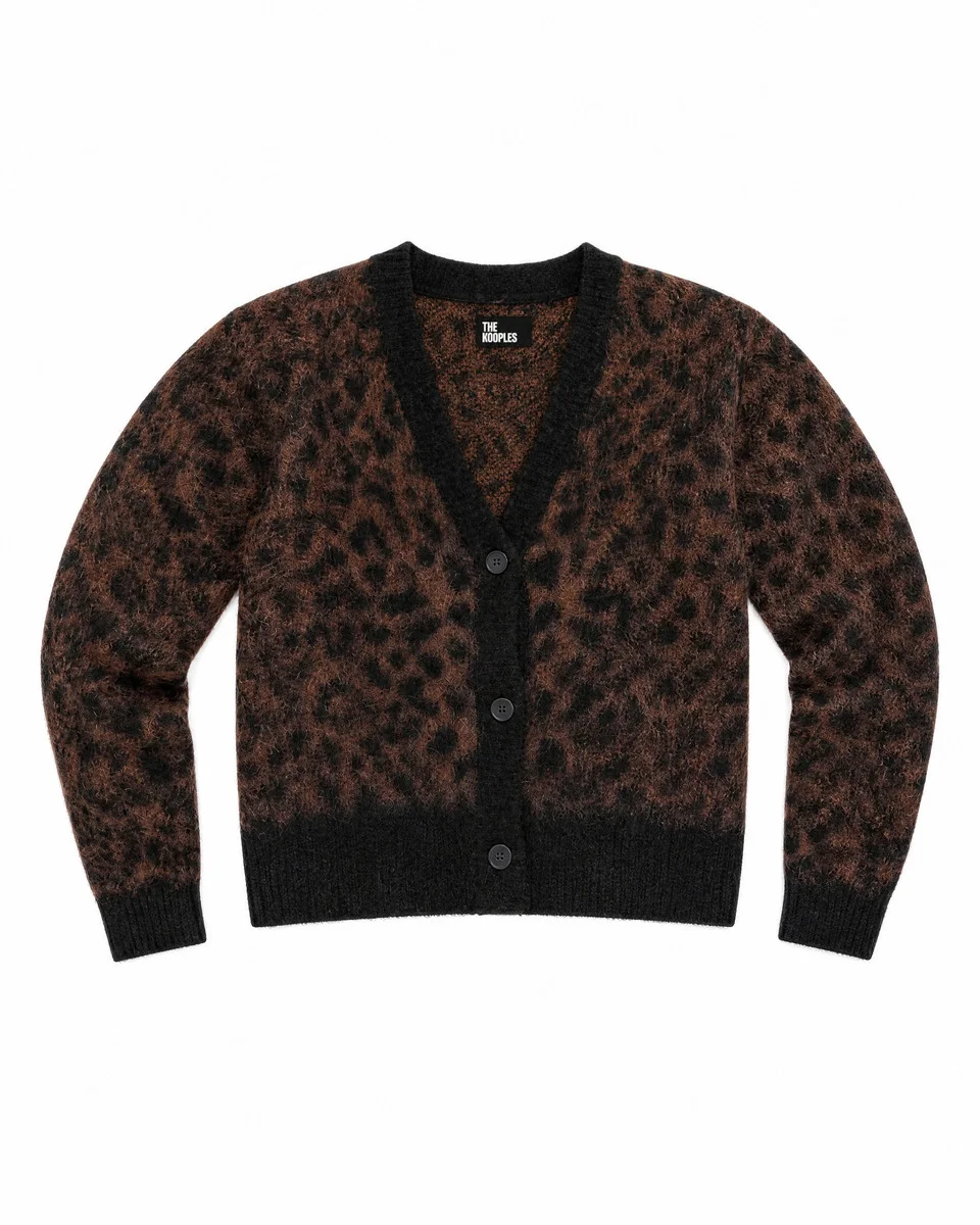 LEOPARD-PRINT MOHAIR-BLEND CARDIGAN - 1