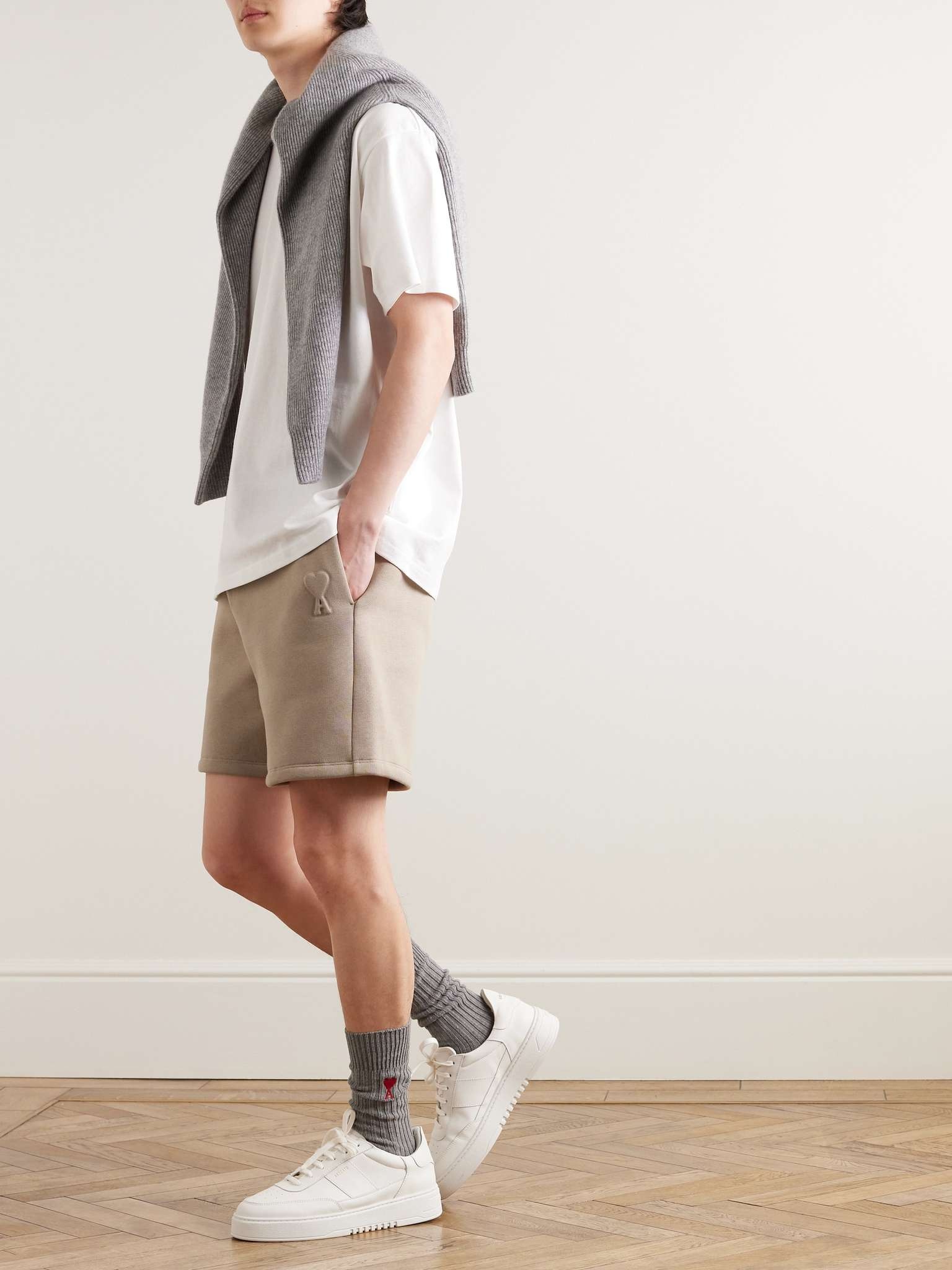Straight-Leg Logo-Embossed Cotton-Blend Jersey Drawstring Shorts - 2