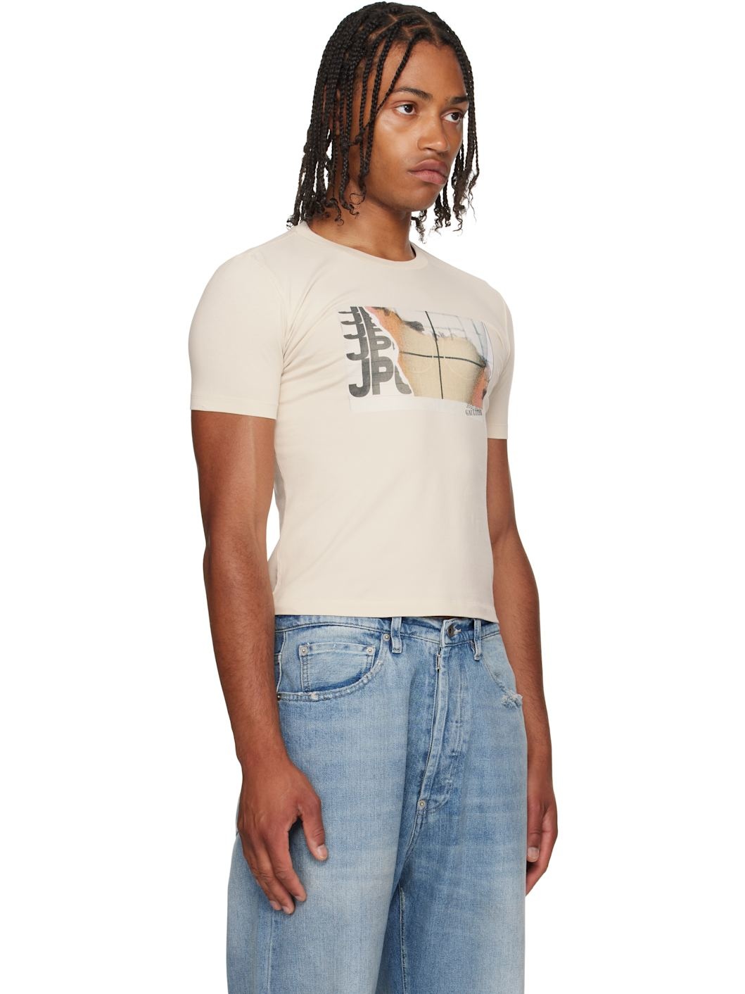 Beige Printed Fire Baby T-shirt - 2