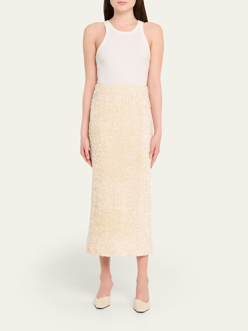 Vince Sequined Velvet Midi Skirt outlook