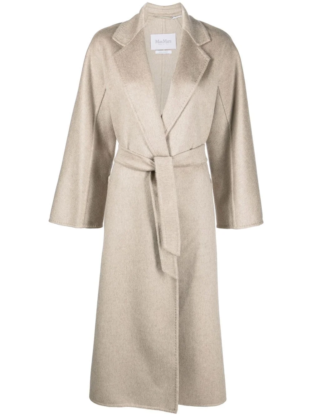 tie-waist cashmere coat - 1