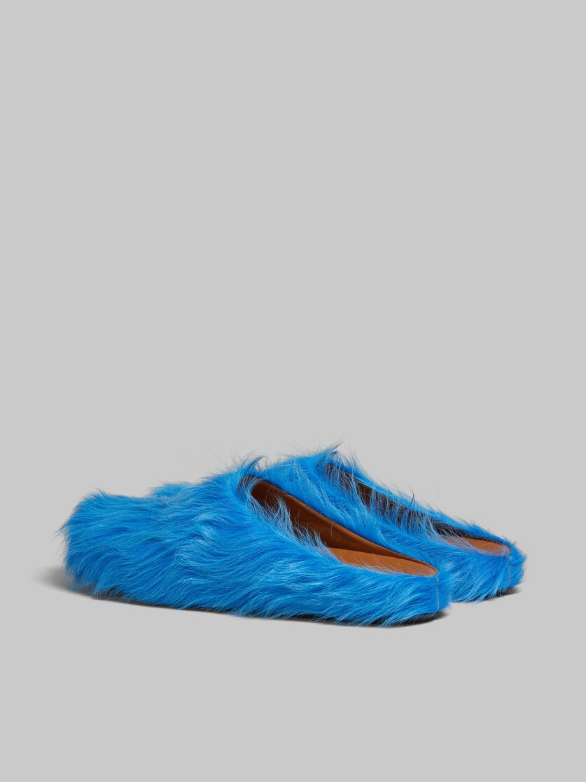 BLUE LONG-HAIR CALFSKIN FUSSBETT SABOT - 3