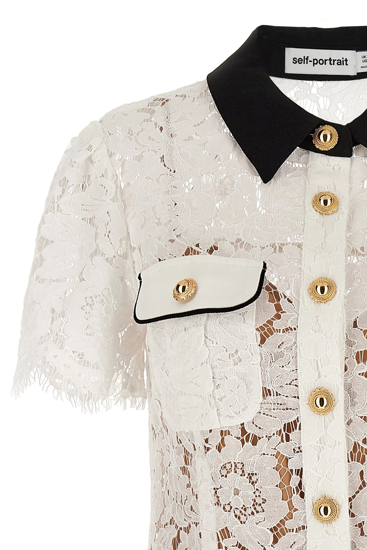'White Lace Contrast Collar Mini' dress - 3