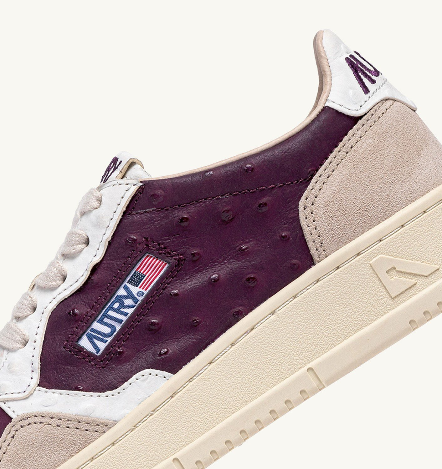 MEDALIST LOW SNEAKERS IN BURGUNDY AND SAND LEATHER AND SUEDE - 6