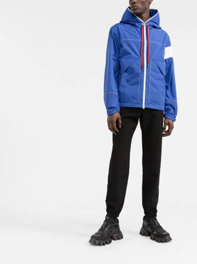 Moncler logo-patch contrast-stitch hooded jacket outlook