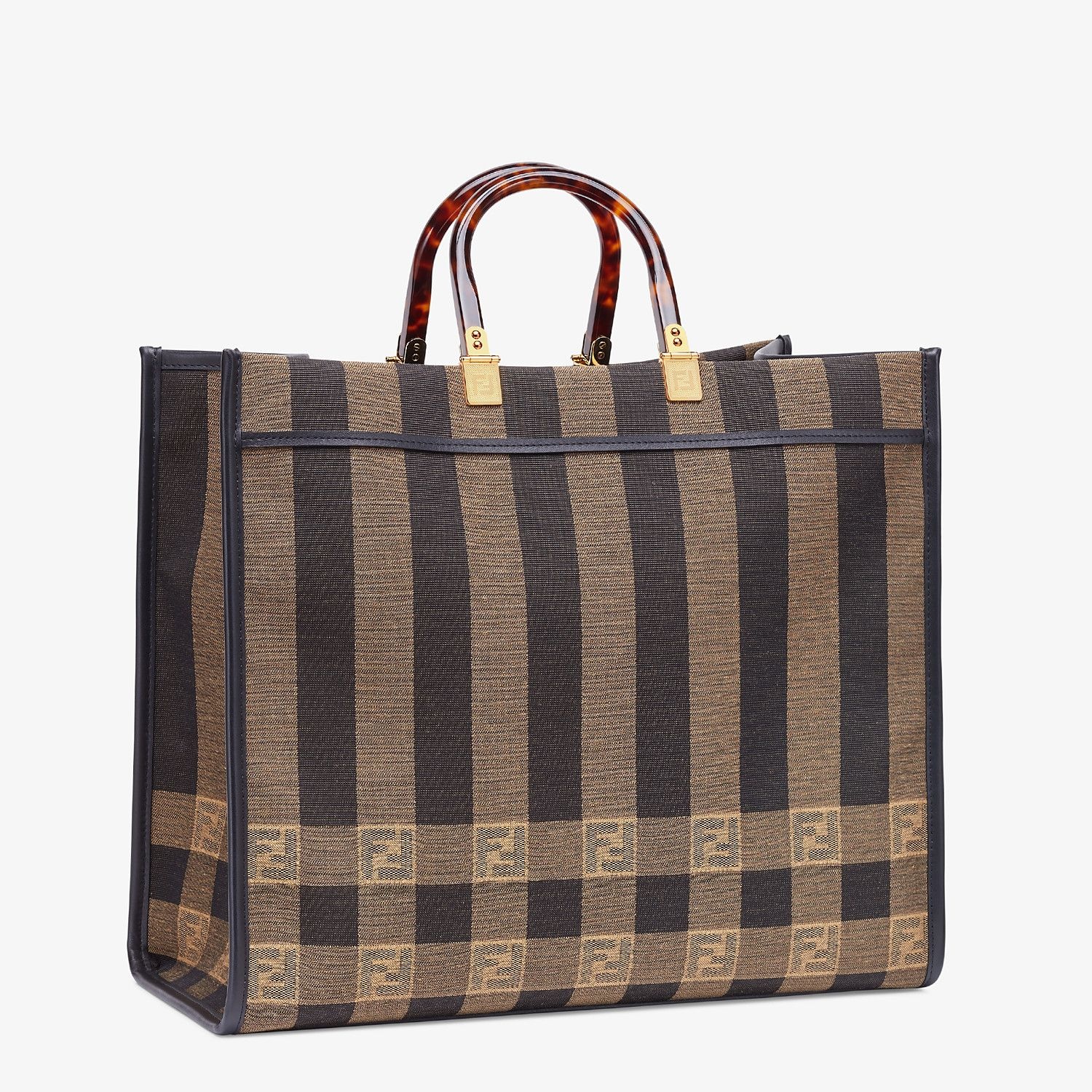 Shopper in brown fabric - 3