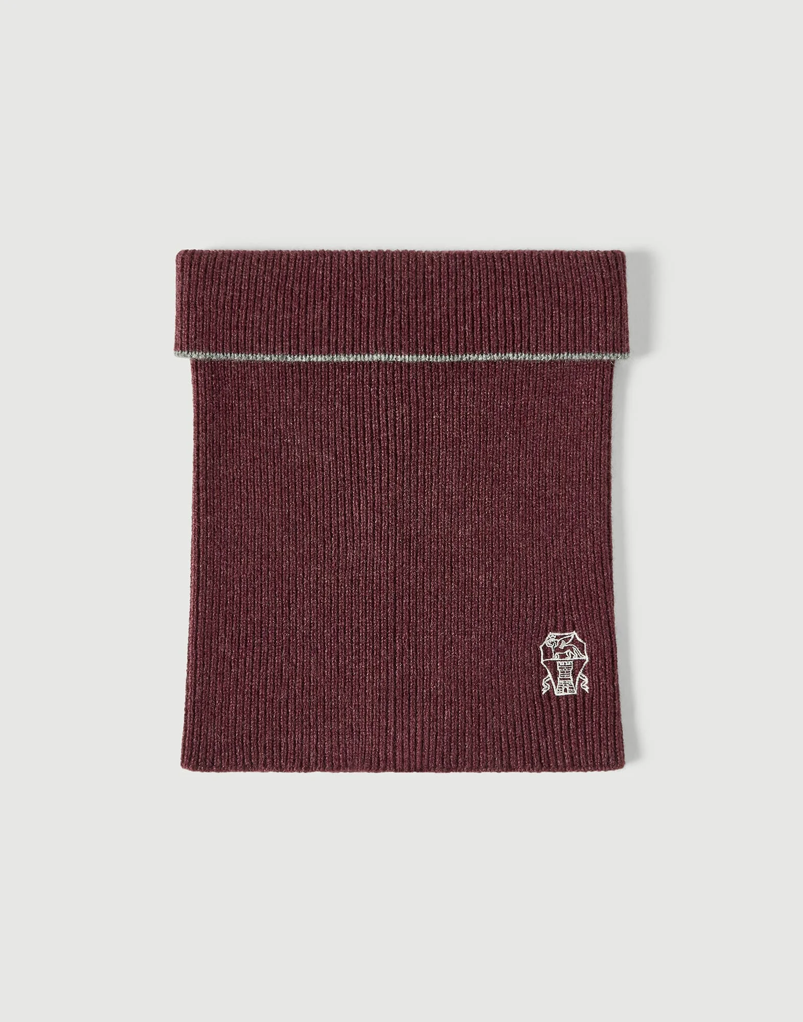 Cashmere rib knit neck warmer - 1