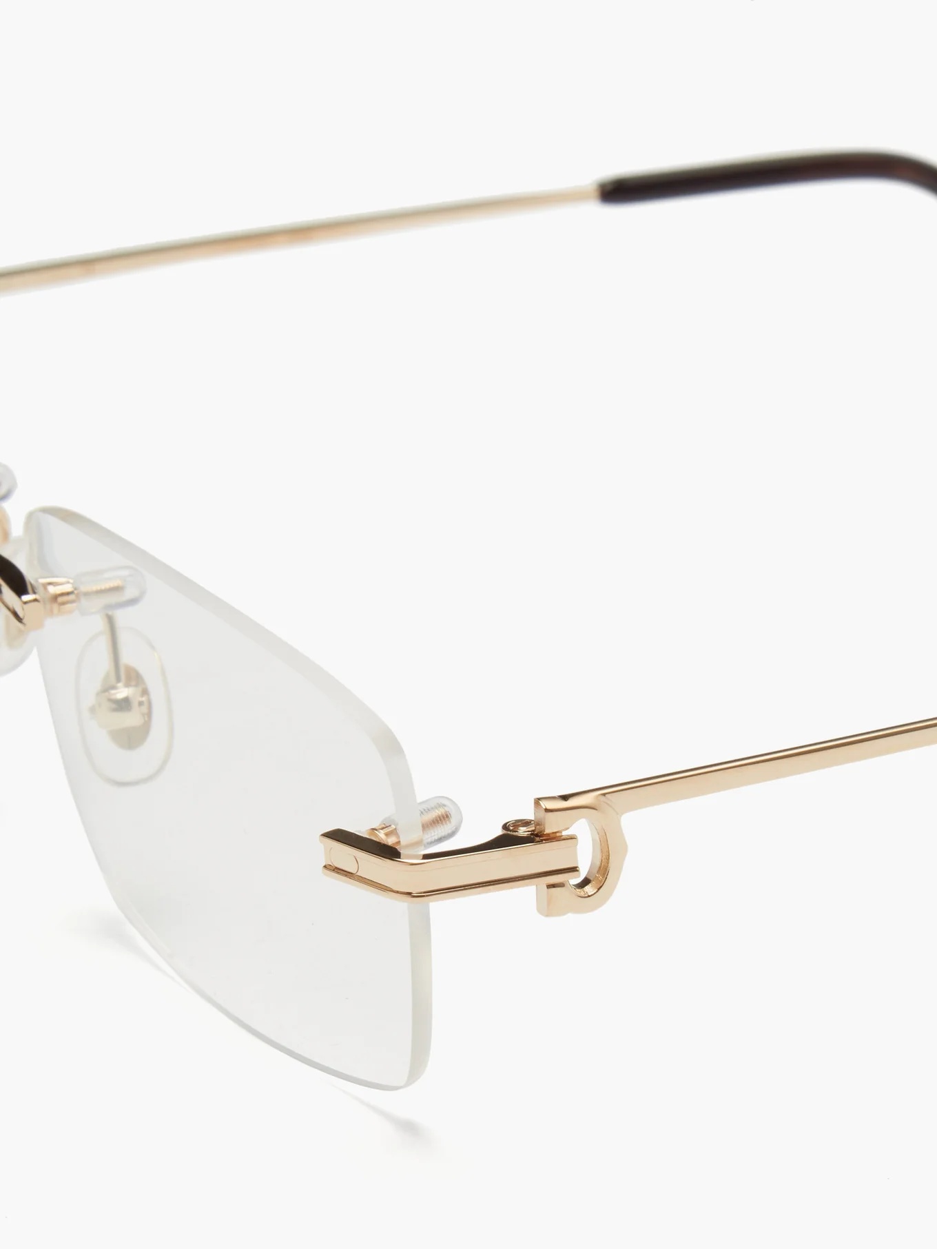 Rimless rectangular metal glasses - 5