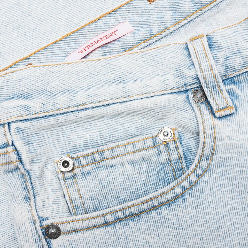OFF-WHITE C/O VIRGIL ABLOH DIAG TAB N ARROW SLIM JEANS - BLEACH BLUE - 4