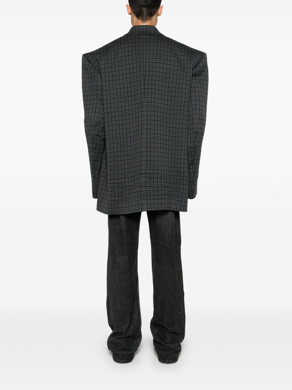houndstooth single-breasted blazer - 5