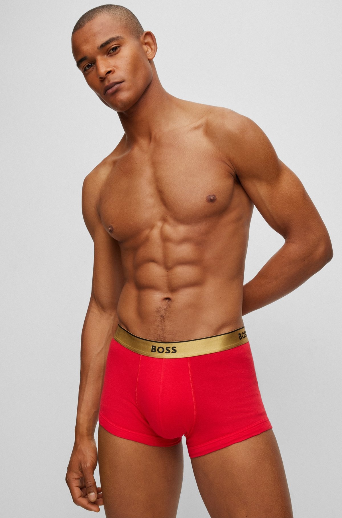 TWO-PACK OF COTTON TRUNKS WITH METALLIC BRANDED WAISTBANDS - 3